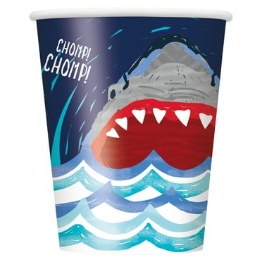 Shark Party Paper Cups, 9 oz, 8ct