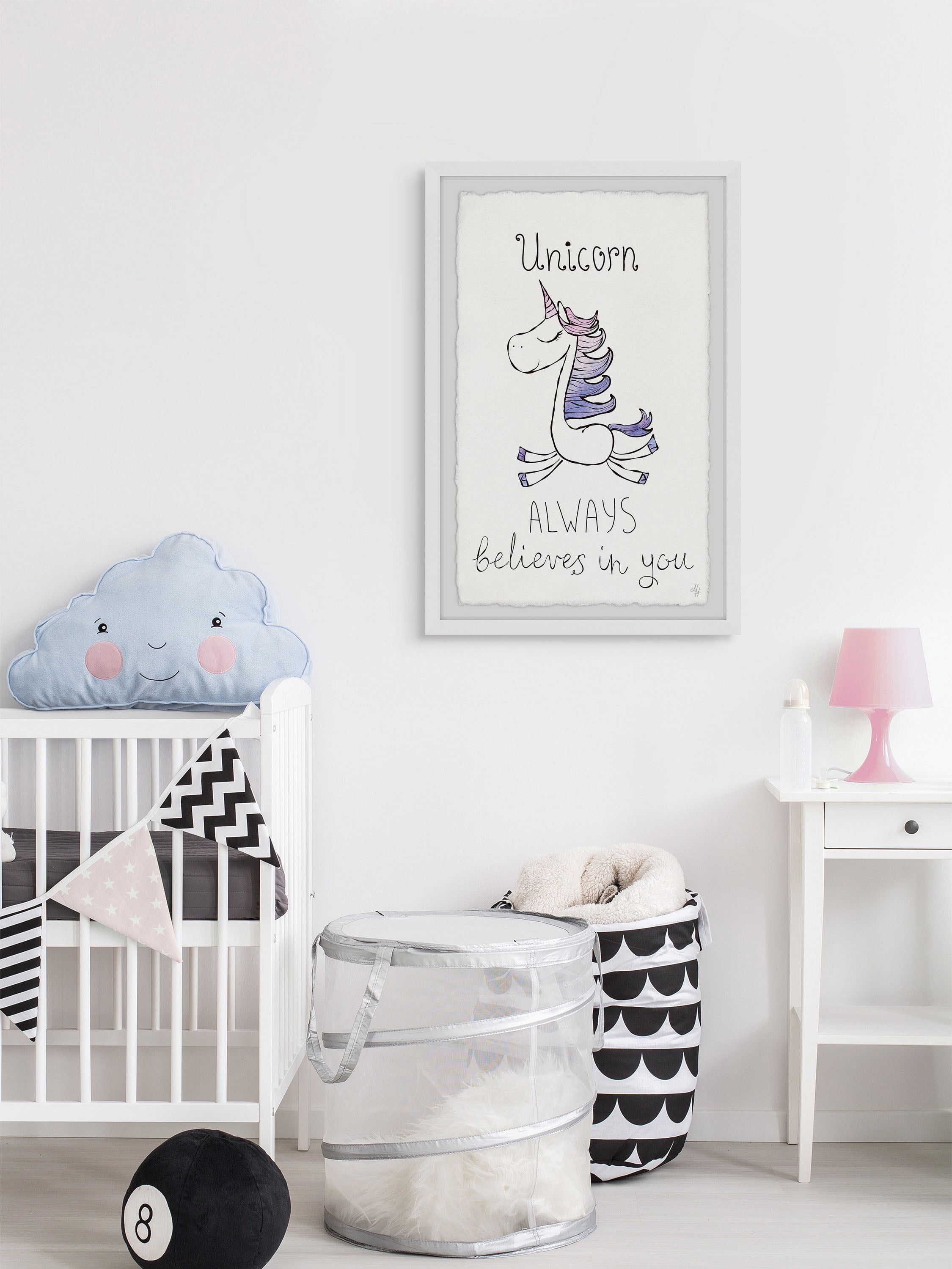 Marmont Hill Unicorn Always Believes in You Framed Wall Art
