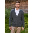 thumbnail image 6 of Kallspin Men’s Wool Blend V-Neck Cable-Knit Cardigans Sweaters (Charcoal, 3X-Large), 6 of 8