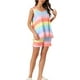 thumbnail image 4 of Conjuntos de pijama para mujeres INSPIRE CHIC, camisetas sin mangas con pantalones cortos, atuendos de lounge a rayas coloridas con bolsillos, 3XL, rosa, 4 of 6