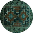 thumbnail image 1 of Ahgly Company Indoor Round Persian Turquoise Blue Traditional Area Rugs, 8' Round, 1 of 4