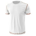 thumbnail image 3 of SWSMCLT Men's Cotton T Shirt Fashion Classic Summer Soft Light Short Sleeve Comfy Slim Fit Top Contrast Color T-Shirt White Large, 3 of 4