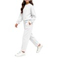 thumbnail image 3 of Txenfivo Girls Clothes 2 Pieces Outfits, Crew Neck Pullover Sweatshirt and Wide Leg Straight Pants, 5-14, 3 of 6