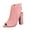 Pink, variant on Pink Ladies High Heel Fish Toe Sandals Comfortable Zipper Flock Material Casual Open Toe Breathable