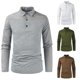thumbnail image 5 of Mens Slim Fit Casual Shirt Long Sleeves Breathable T Shirts Stitching Soft Top, 5 of 8