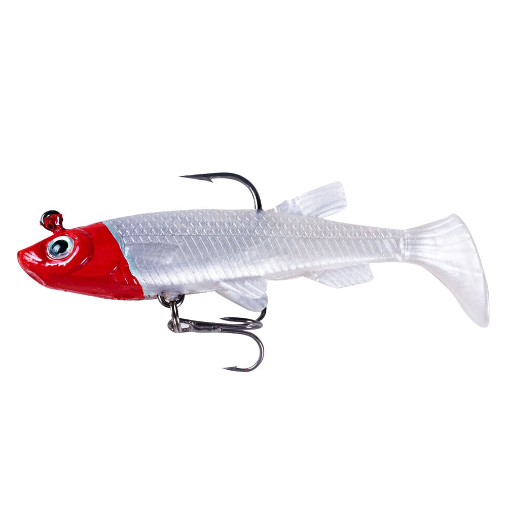 12PCS Lot Minnow Soft Fishing Lure 8cm/14g Weighted Bait Bass Paddle Tail USA