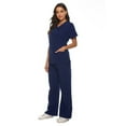 thumbnail image 5 of Xutthjh Women Scrubs Top Short Sleeve V-Neck Tops+Pants Nursing Working Uniform Set Suit, 5 of 9