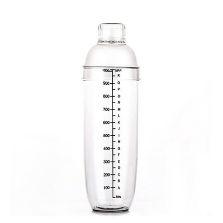 

Plastic Shaker Cocktail Drink Mixer Clear Milk Tea Wine Shaker Bar Mixing Tool for Bar Party Home Use 1000ml
