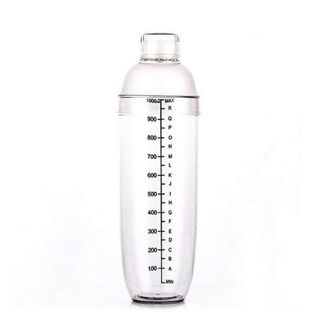 

Plastic Shaker Cocktail Drink Mixer Clear Milk Tea Wine Shaker Bar Mixing Tool for Bar Party Home Use 1000ml