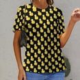 thumbnail image 6 of Duck Pattern Black Women's Short Sleeve Tops Casual Blouses T Shirt, 6 of 6