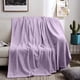 thumbnail image 1 of Manta de forro polar, manta de franela, pequeña (50 x 60 cm), suave y cálida, gruesa, diseño reversible para una comodidad acogedora, ideal para sofá, cama, silla y viajes. Aestivo | Morado, 1 of 8