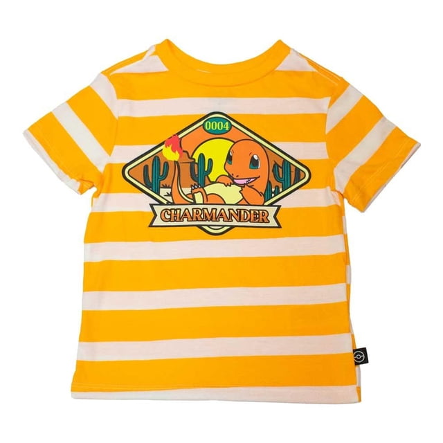 Playera Pokémon Niño Charmander Anaranjado y Blanco Talla 10
