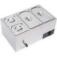 thumbnail image 4 of Electric Bain Marie Steam Table, 850W 4-Pan Countertop Steam Table Food Warmer, 21Qt  Canteen Buffet Steam Table Buffet Warmer 86-185℉ Temp Range for Catering and Restaurants, 4 of 18