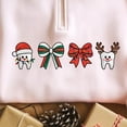 thumbnail image 2 of Coquette Christmas Dentist Embroidered Quarter Zip Sweatshirt, Xmas Dental Embroidery Shirt, Santa Teeth Tee, Christmas Nurse Gift, 2 of 5