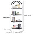 thumbnail image 6 of 4-Tier Industrial Metal Bookcase, Rustic Vintage Arched Design Open Storage Shelf, Freestanding Display Organizer for Living Room, Bedroom & Office, 6 of 6