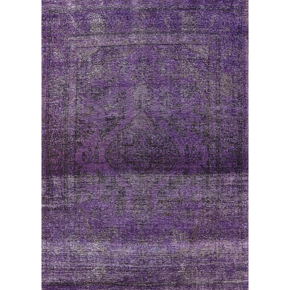 Ahgly Company Indoor Rectangle Mid-Century Modern Purple Persian Area Rugs, 2' x 3'