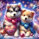 thumbnail image 1 of Pintura de diamante 5D DIY taladro redondo completo 2 perros kit decoración del hogar 30x30cm, 1 of 9