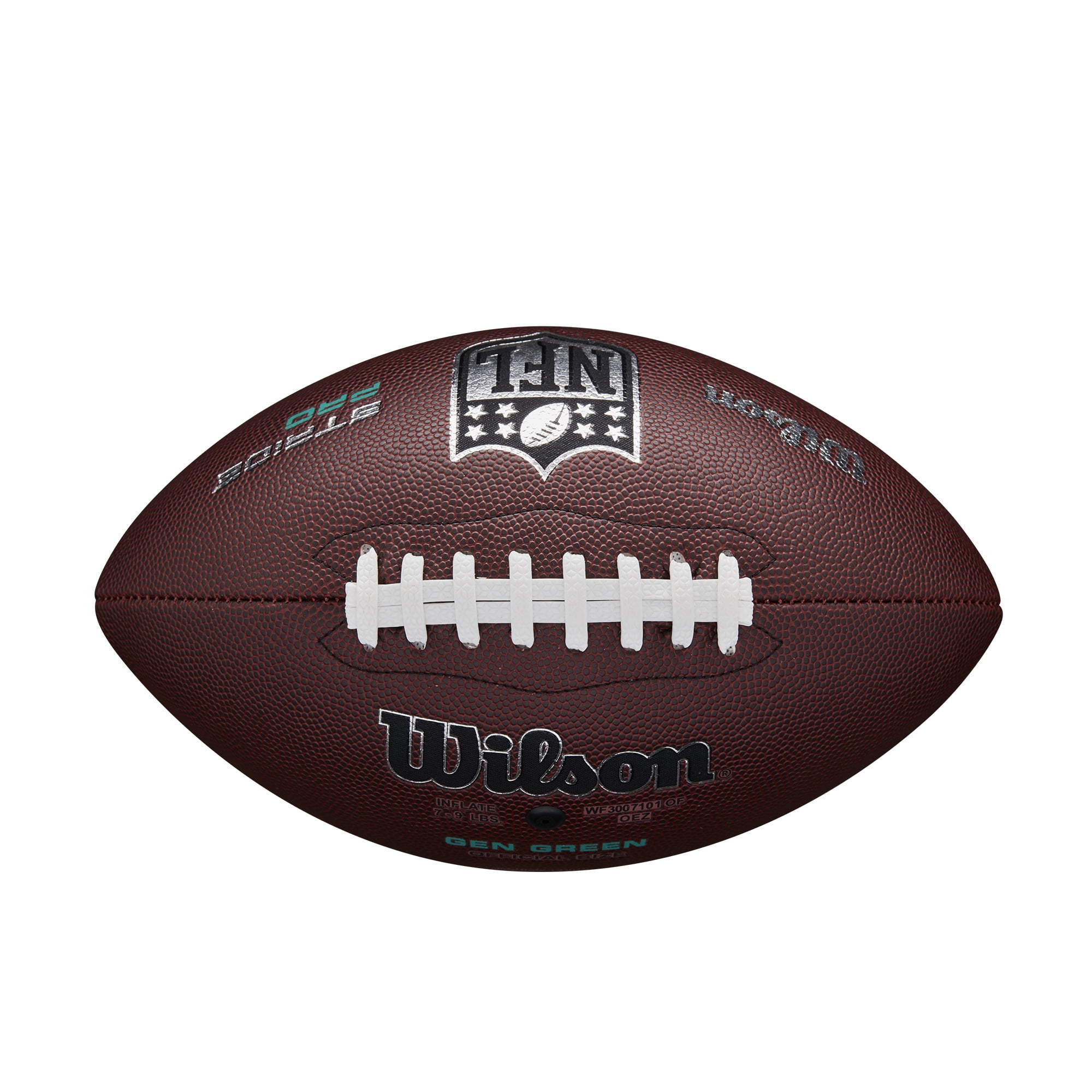 Wilson NFL Stride Gen Green Football - Brown, Junior Size (Ages 9-12)