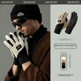 thumbnail image 2 of Guantes de invierno para hombre para ciclismo al aire libre, forro polar grueso, a prueba de frío, con dedos abatibles, para montar con pantalla táctil, guantes cálidos a prueba de viento, 2 of 5