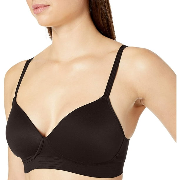 Hanes Womens Ultimate No Dig Support Smoothtec Wirefree Bra, M, Black 