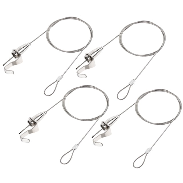 Unique Bargains Adjustable Picture Hanging Wire Kit 1M Electroplating Load 66lbs 4Pack