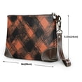 thumbnail image 2 of Leather Clutch 8 X 5. 5 In Wrist Strap And Hand Bag Easy To Carry Lightweight Waterproof And Durable Argyle Plaid Darksalmon_1, 2 of 6