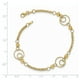 14K Or Jaune 14KY Texturé Cercles/bracelet Perles Polies – image 2 sur 3