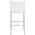 thumbnail image 7 of SAFAVIEH Olenna Coastal Woven Counter Stool, White/Silver (17.8 in. W x 21.5 in. D x 39.8 in. H), 7 of 7