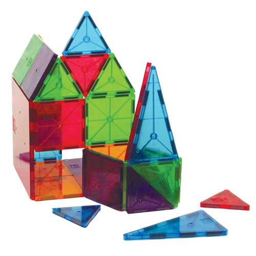 For Magna Tiles Clear Colors 46 Pcs 3D Set Magnetic Building Toy Math Science 3+ 