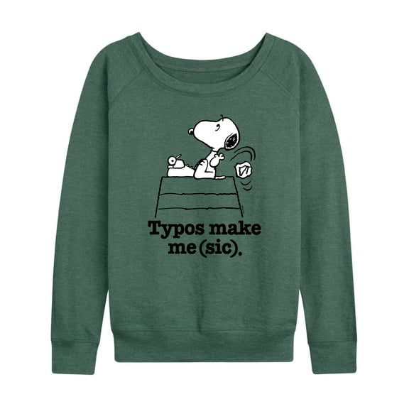 Peanuts - Snoopy Typos Make Me Sic - Women's Lightweight French Terry Long Sleeve Shirt