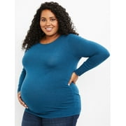 Angle View: Motherhood Maternity Plus Size Crew Neck Maternity Sweater