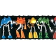 thumbnail image 3 of Fond d'Écran Précollé Bord - Robots Bleu, Rouge, Vert, Orange Bord de Mur Design Rétro, 15 Pi x 8 Po (4,57 M x 20,32 Cm), 3 of 5