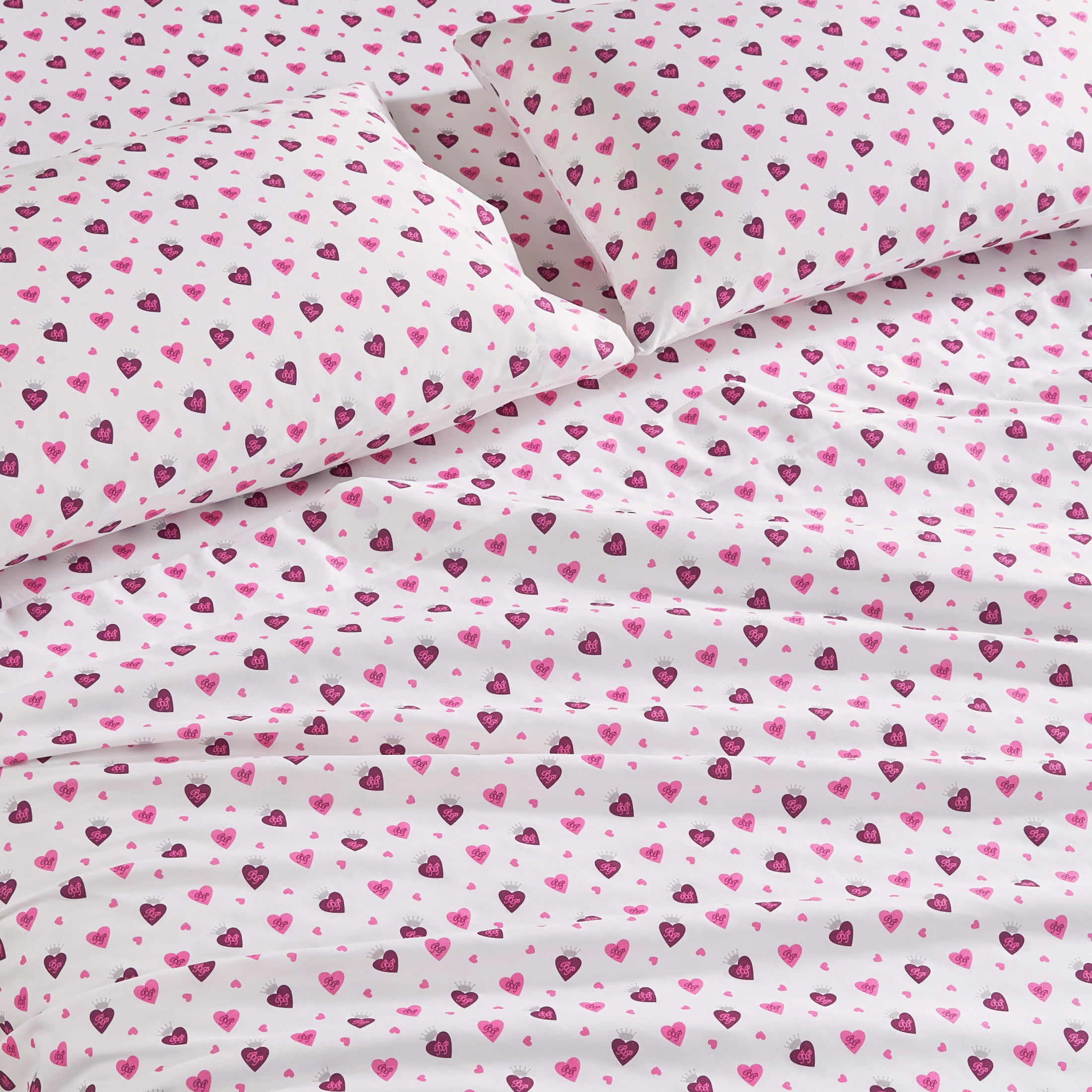 Baby Phat Printed Microfiber Sheet Sets, 4-Piece Queen, White