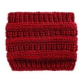 thumbnail image 5 of jiaroswwei Fashion Women Winter Ponytail Hole Hair Cap Elastic Woolen Knitted Hat Headwrap, 5 of 8