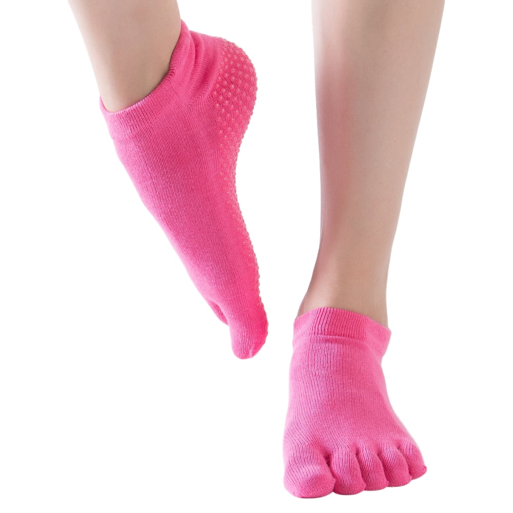 Yoga Socks Women Full Toe Socks with Grips Low-cut Sock ...