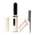 thumbnail image 2 of Puntoco Cepillo alisador inalámbrico, mini cepillo alisador de pelo, cepillo alisador de pelo portátil de iones negativos, cepillo para peinar, peine alisador de barba, recargable por USB, 2 of 5