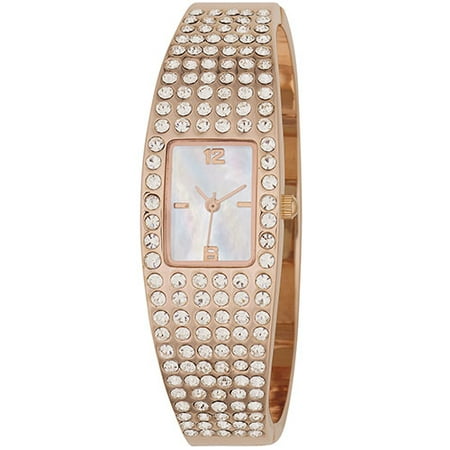 Women's Rose Gold and White Mother-of-Pearl Watch