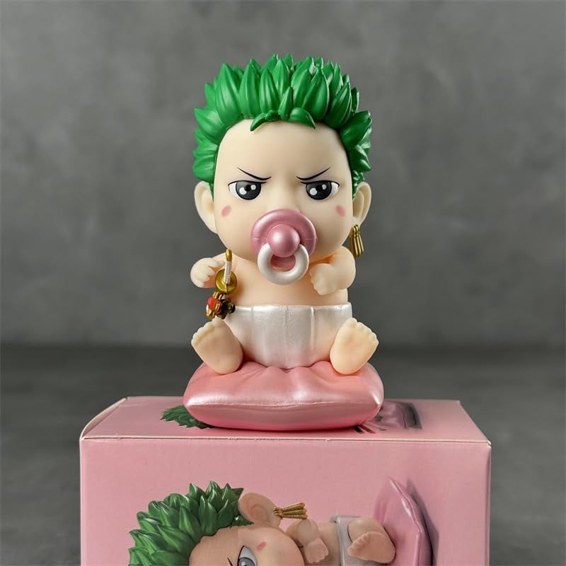 Newly Zoro Anime Figure Pacifier Baby Roronoa Zoro Figures 9cm/3.5inch Cosplay PVC Action Figure Statues Cake Topper Figure Decoration