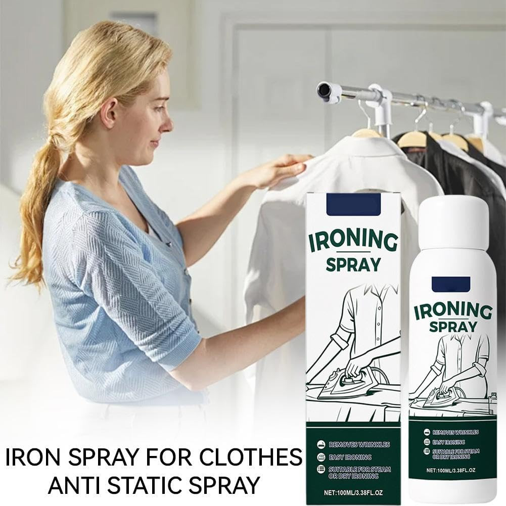 Ironing Starch Spray Wrinkle Remover Fabric Stiffener Lint Repellent for Cotton Linen Clothes 100ml
