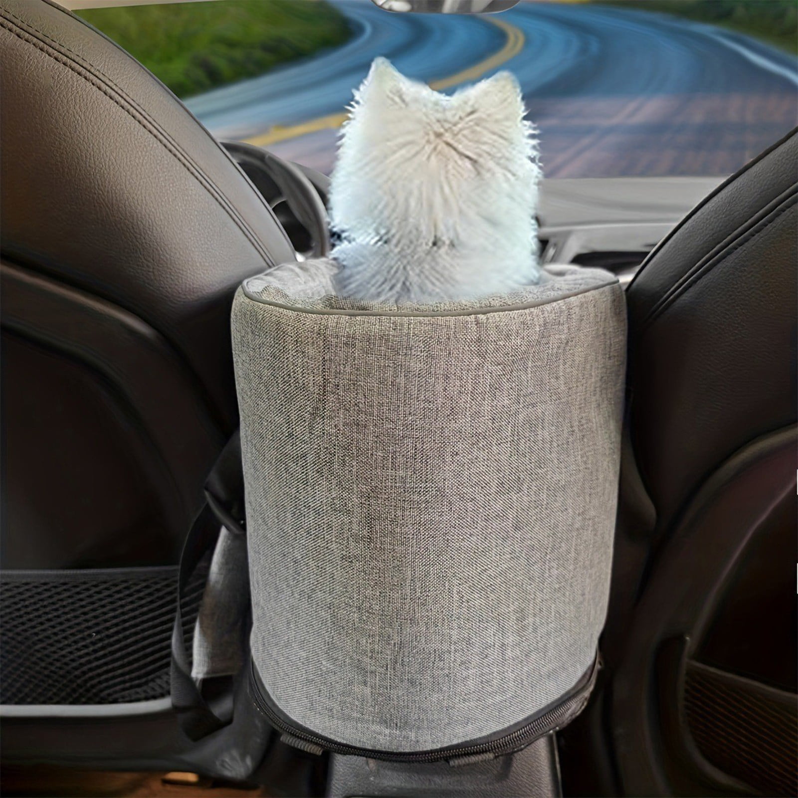 Multi-Function Small Dog Car Seat Center Console & Carrier - Sturdy Console Dogs Car Seats for Small Dogs & Cats, Pet Dog Bed for Cars Back Seat