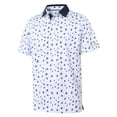 thumbnail image 2 of SYLCLEG Golf Shirts for Men Dry Fit Short Sleeve Print Performance Wicking Polo Shirt,White Navy Seagull,XL, 2 of 6