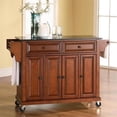 thumbnail image 2 of Crosley Furniture Wood/Solid Granite Kitchen Cart in Cherry/Black, 2 of 7