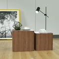 thumbnail image 4 of Williamspace Modern Square Coffee Table Set of 2 Nesting Table End Side Table Set of 2 for Living Room Apartment,Walnut, 4 of 8