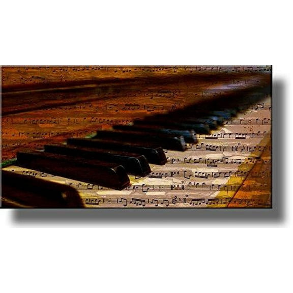 Piano Music Notes Vintage Picture on Stretched Canvas, Wall Art Décor, Ready to Hang!