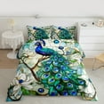 thumbnail image 2 of jejeloiu 3D Chic Peacock Bedding Comforter Set,White Flower Floral Twin Comforter Sets,Zoo Animal Bedding Set For Kids Boys,Microfiber Bedroom Decor,2-Piece, 2 of 8
