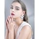thumbnail image 3 of Pendientes grandes de metal Con doble flor mate shaofei para mujer color blanco, 3 of 5
