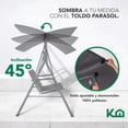 thumbnail image 4 of Columpio De Jardín Para Exterior Summer Con Toldo Abatible 3 Asientos Textilene Acero KingsHouse gris 4 Piezas, 4 of 9