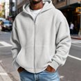 thumbnail image 2 of Telankuip Waffle Knit Hoodies for Men Full Zip Long Sleeve Hooded Sweatshirt Jackets Oversized Solid Color Raglan Sleeved Loose Lightweight Cozy Soft Casual Athletic Outerwear 2-White XXXXXL, 2 of 7