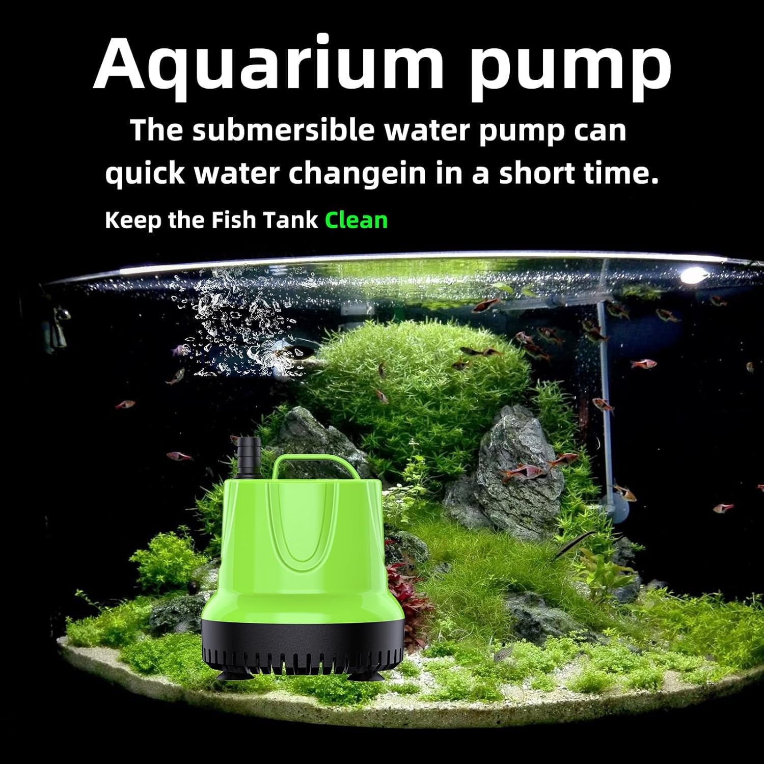 Fountain Submersible Water Pump: 330 GPH 25W Small Sump Pump for Outdoor Pond Hydroponic Statuary Waterfall Aquarium Fish Tank