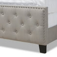 thumbnail image 6 of Baxton Studio Marion Modern Transitional Grey Fabric Upholstered Button Tufted King Size Panel Bed, 6 of 10